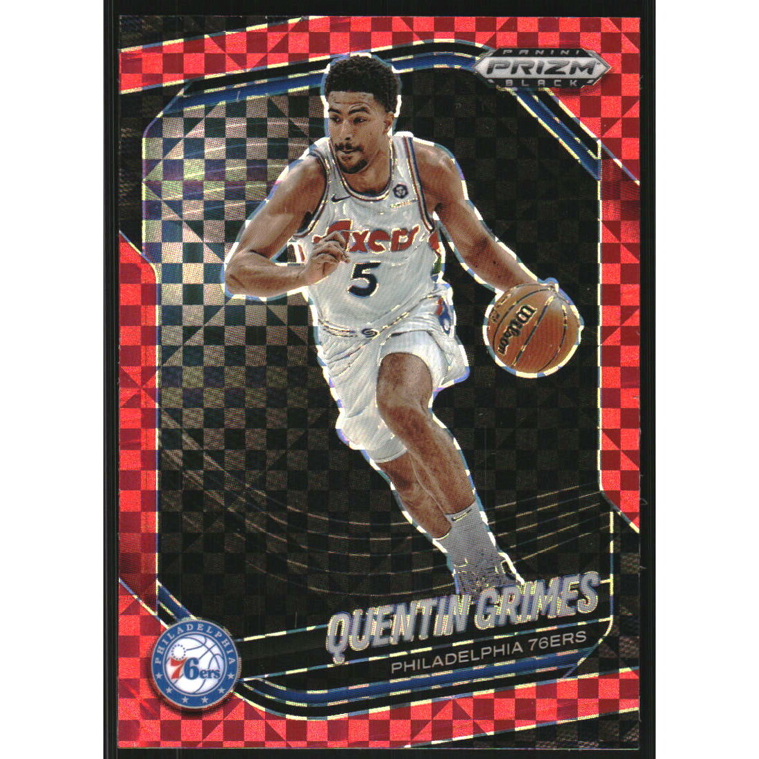 2024-25 Panini Prizm Black Prizms Red Power #63 Quentin Grimes 2024-25 Panini Prizm Black Prizms Red Power #63 Quentin Grimes