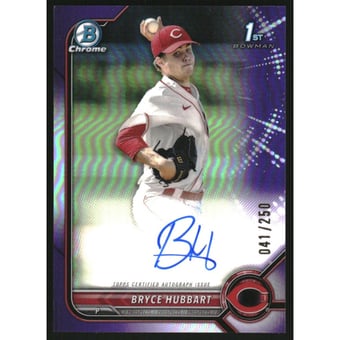 2022 Bowman Chrome Draft Autographs Purple Refractors #CDABH Bryce Hubbart
