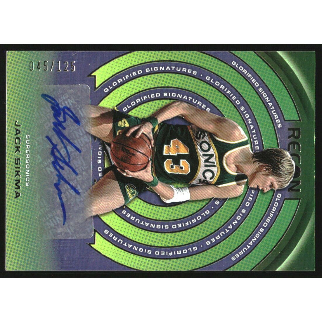 2022-23 Panini Recon Glorified Signatures #20 Jack Sikma/125. rookie card picture