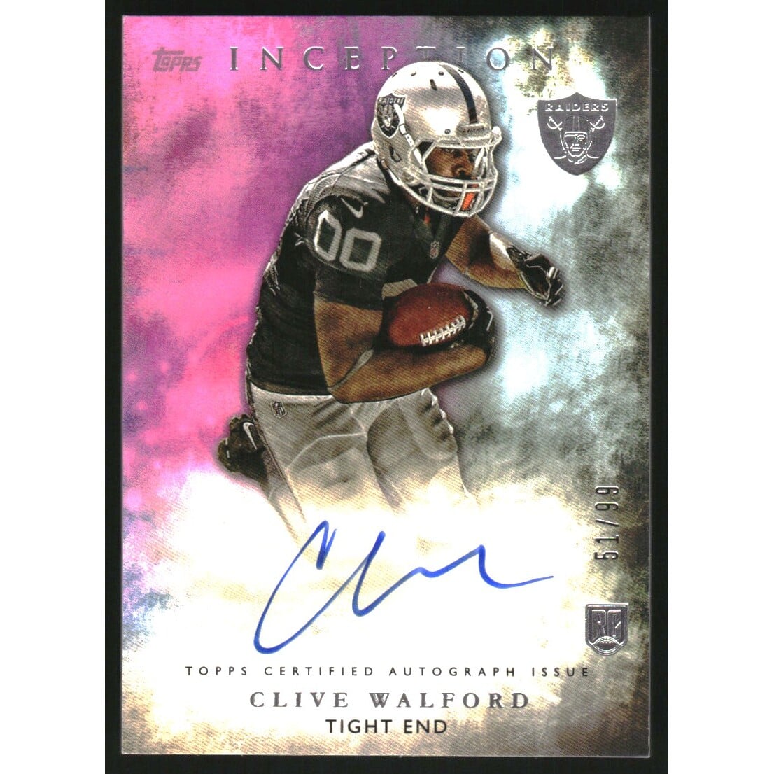 2015 Topps Inception Magenta #RA44 Clive Walford AU
