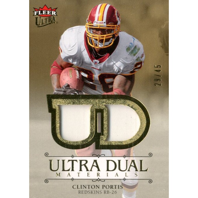 2007 Ultra Dual Materials Gold Patch #CP Clinton Portis 2007 Ultra Dual Materials Gold Patch #CP Clinton Portis