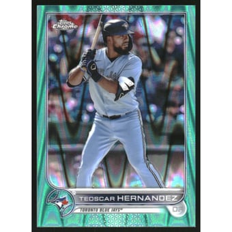 2022 Topps Chrome Sonic Aqua RayWave Refractors #185 Teoscar Hernandez