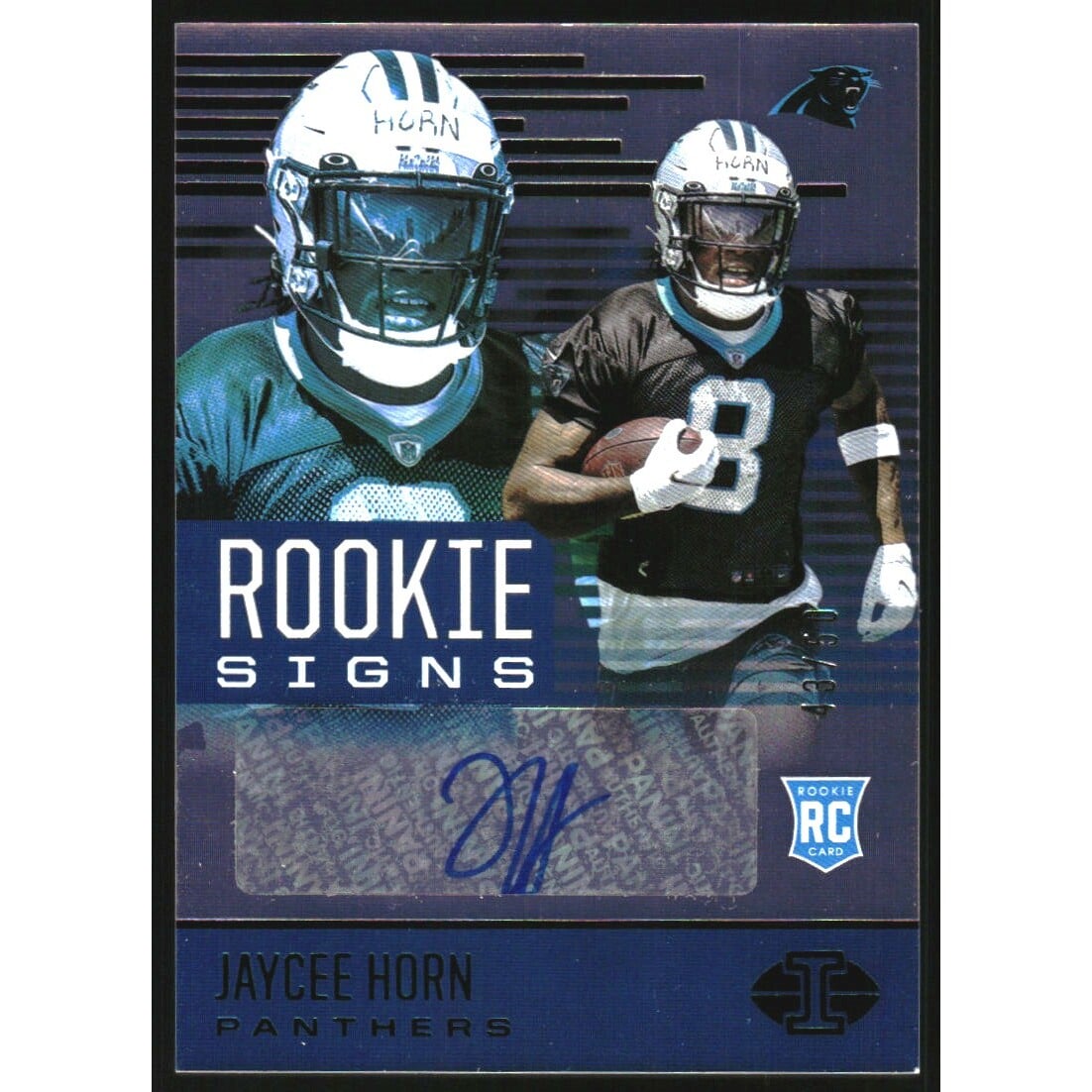 2021 Panini Illusions Rookie Signs Black #9 Jaycee Horn/50. rookie card picture