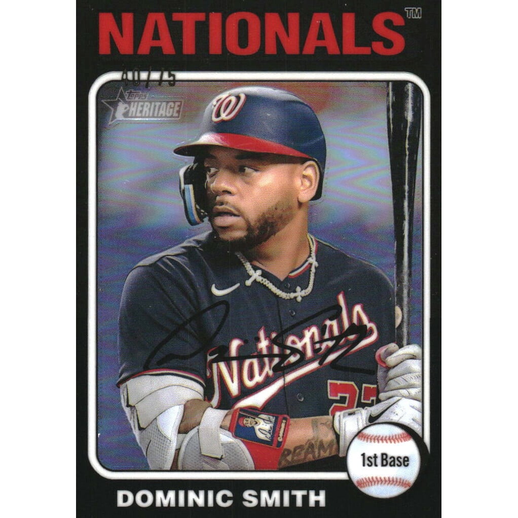 2024 Topps Heritage Chrome Black Refractors #78 Dominic Smith HN. rookie card picture
