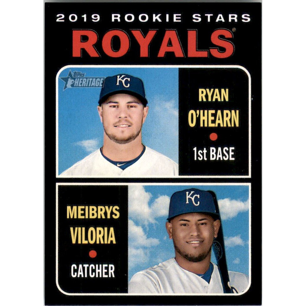 2019 Topps Heritage Black Border #241 Meibrys Viloria/Ryan O'Hearn. rookie card picture