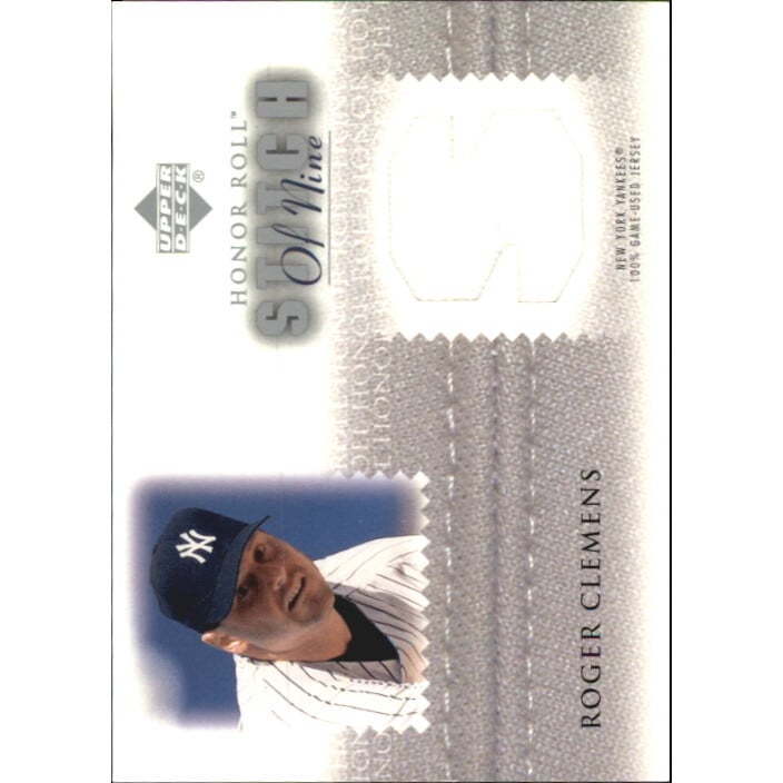 2002 Upper Deck Honor Roll Stitch of Nine Game Jersey #S9RC1 Roger Clemens Follow