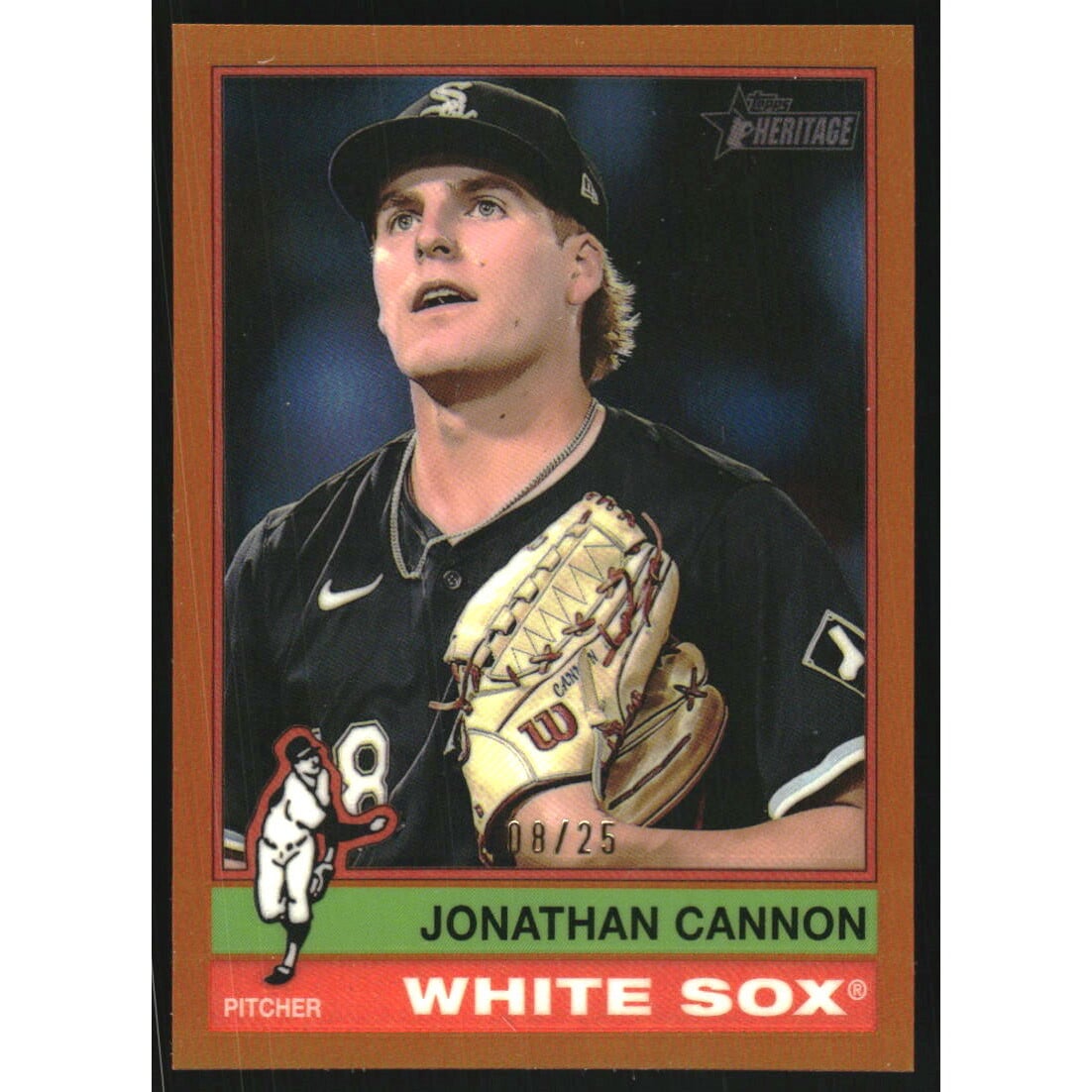 2025 Topps Heritage Chrome Orange Refractors #323 Jonathan Cannon. rookie card picture
