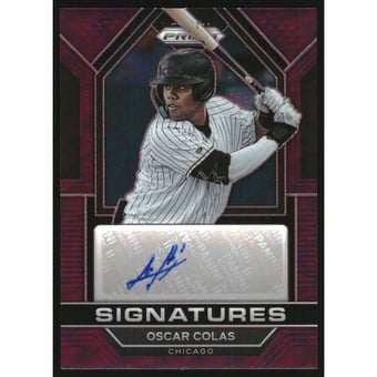 2023 Panini Prizm Signatures Prizms Purple #14 Oscar Colas