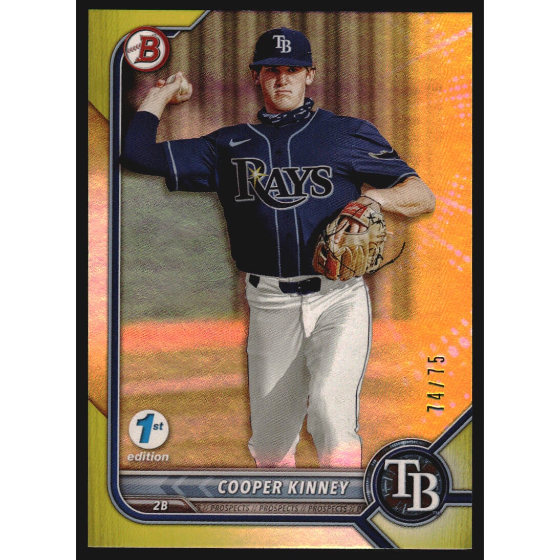 2022 Bowman 1st Edition Yellow Foil #BPPF54 Cooper Kinney. rookie card picture
