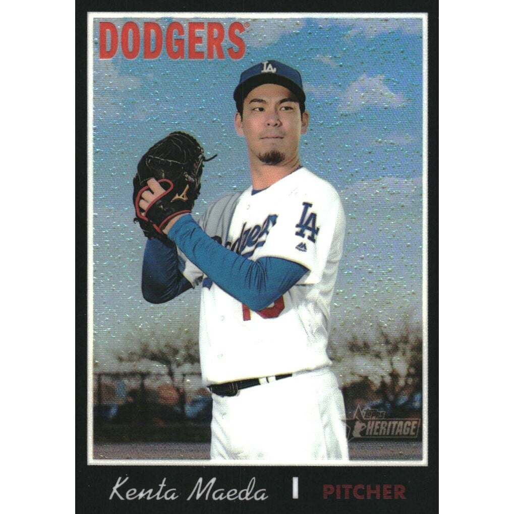 2019 Topps Heritage Chrome Black Refractors #THC444 Kenta Maeda. rookie card picture