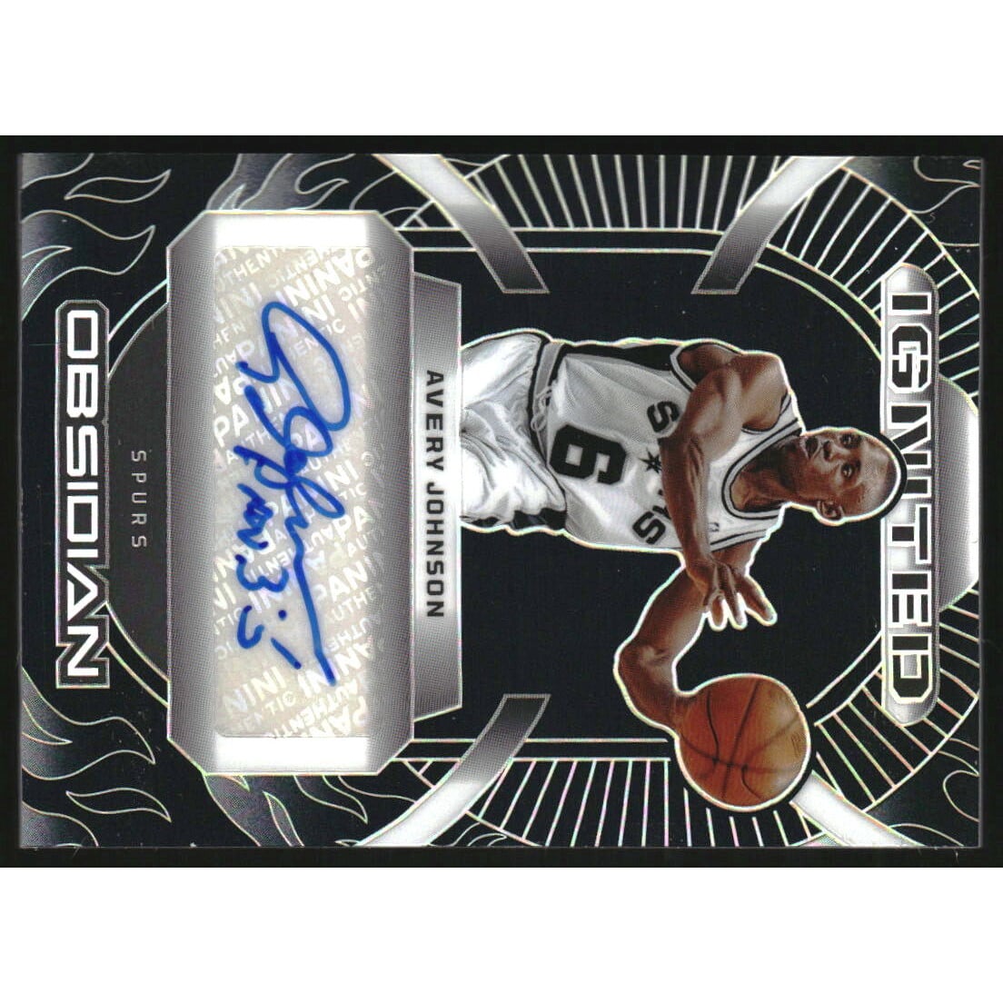 2024-25 Panini Obsidian Ignited Signatures #22 Avery Johnson/35. rookie card picture