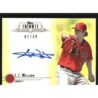2014 Topps Tribute Autographs Yellow #TACW C.J. Wilson