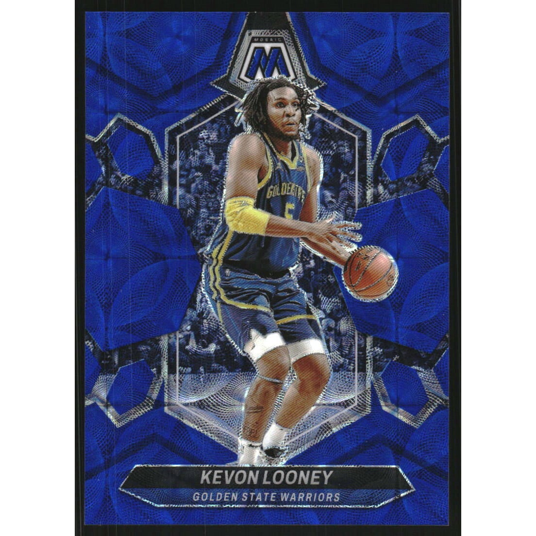 2023-24 Panini Mosaic Mosaic Blue International #195 Kevon Looney. rookie card picture