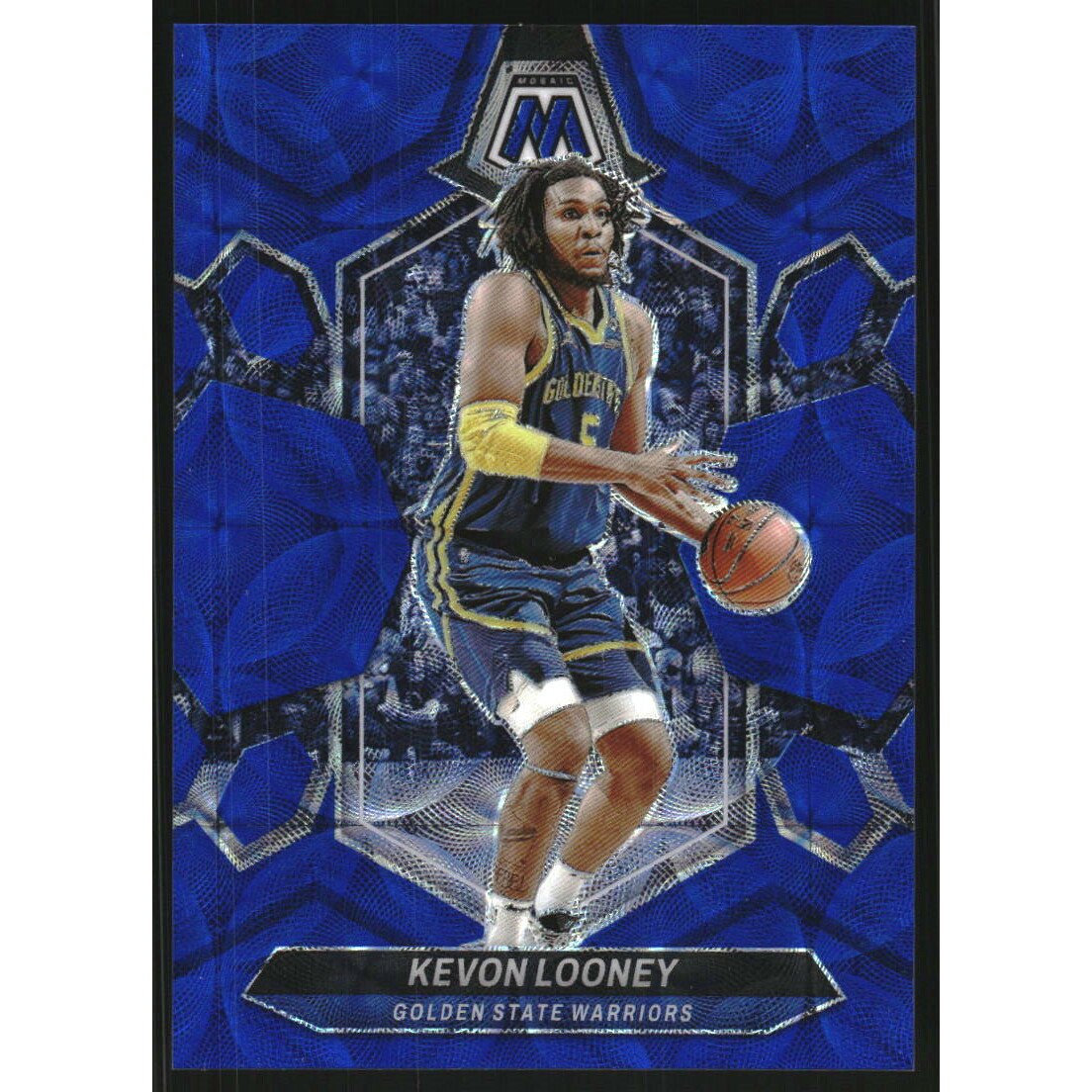 2023-24 Panini Mosaic Mosaic Blue International #195 Kevon Looney. rookie card picture