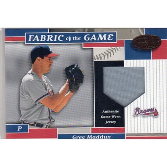 2002 Leaf Certified Fabric of the Game #135BA Greg Maddux/100