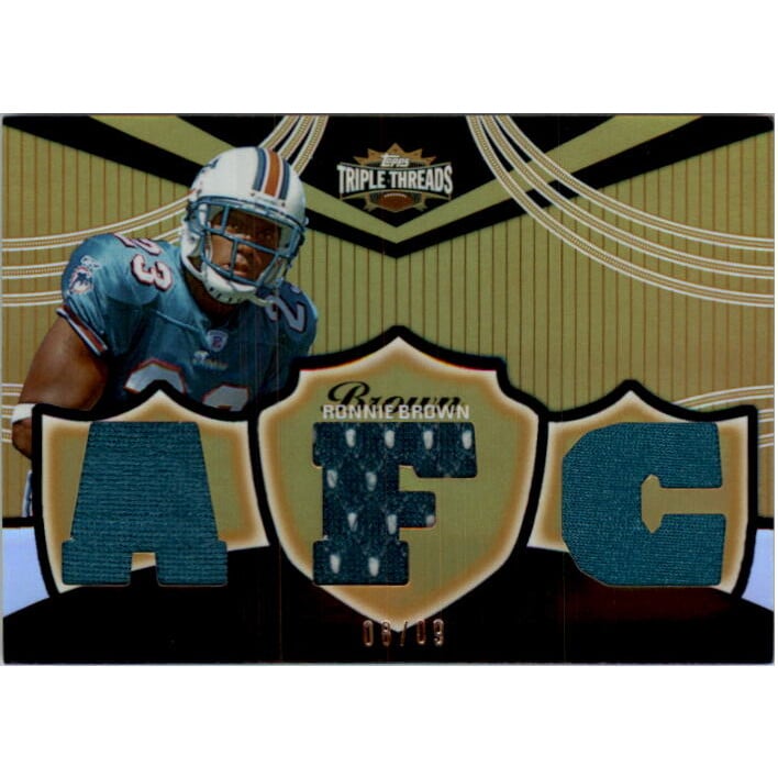 2006 Topps Triple Threads Relic Gold #TTR38 Ronnie Brown. rookie card picture