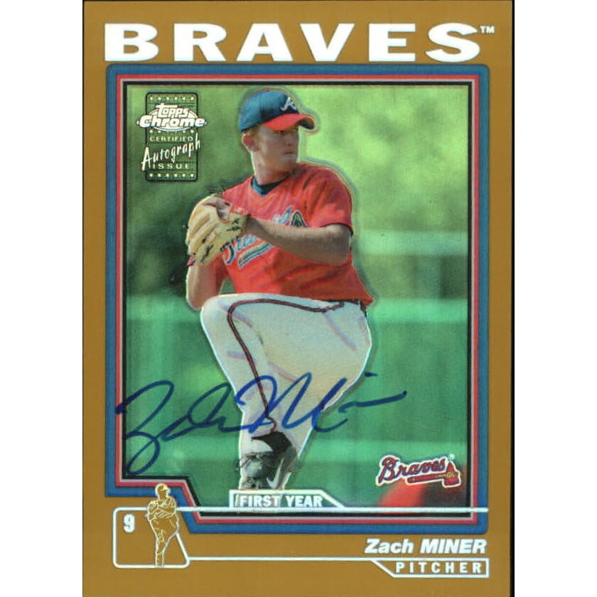 2004 Topps Chrome Gold Refractors #232 Zach Miner FY AU. rookie card picture