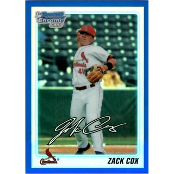 2010 Bowman Chrome Draft Prospects Blue Refractors #BDPP62 Zack Cox