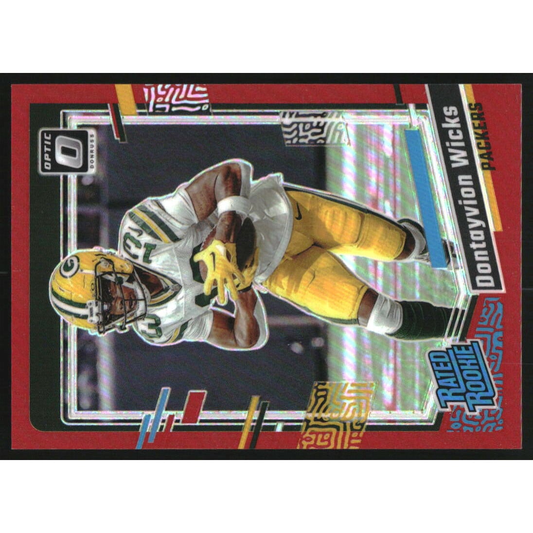 2023 Donruss Optic Red #249 Dontayvion Wicks RR. rookie card picture