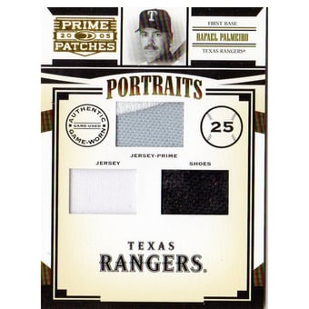 2005 Prime Patches Portraits Triple Swatch Prime #80 Rafael Palmeiro J-J-SH/100