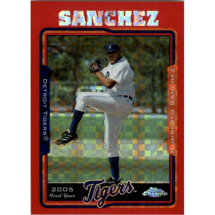 2005 Topps Chrome Update Red X-Fractors #117 Humberto Sanchez FY. rookie card picture