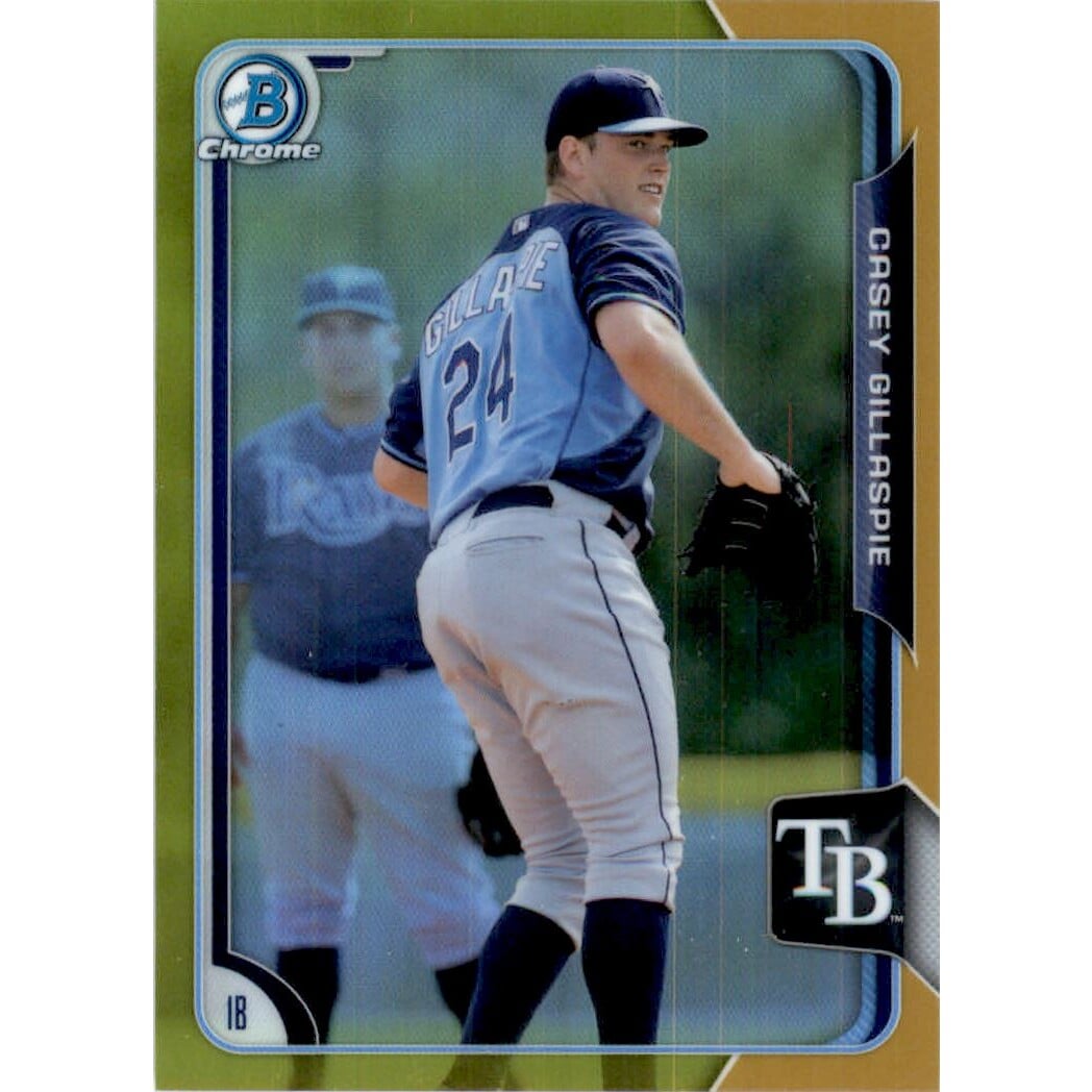 2015 Bowman Chrome Draft Gold Refractors #4 Casey Gillaspie. rookie card picture