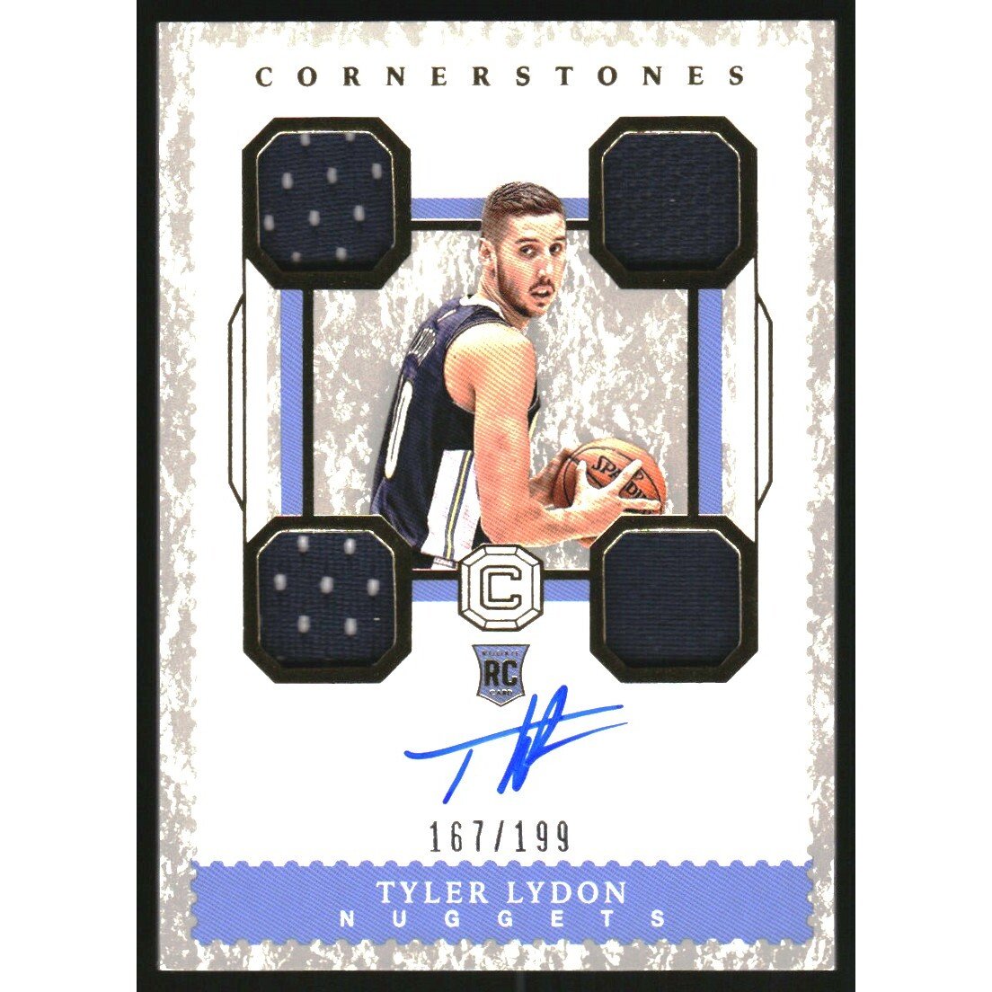 2017-18 Panini Cornerstones #182 Tyler Lydon JSY AU/199 RC. rookie card picture
