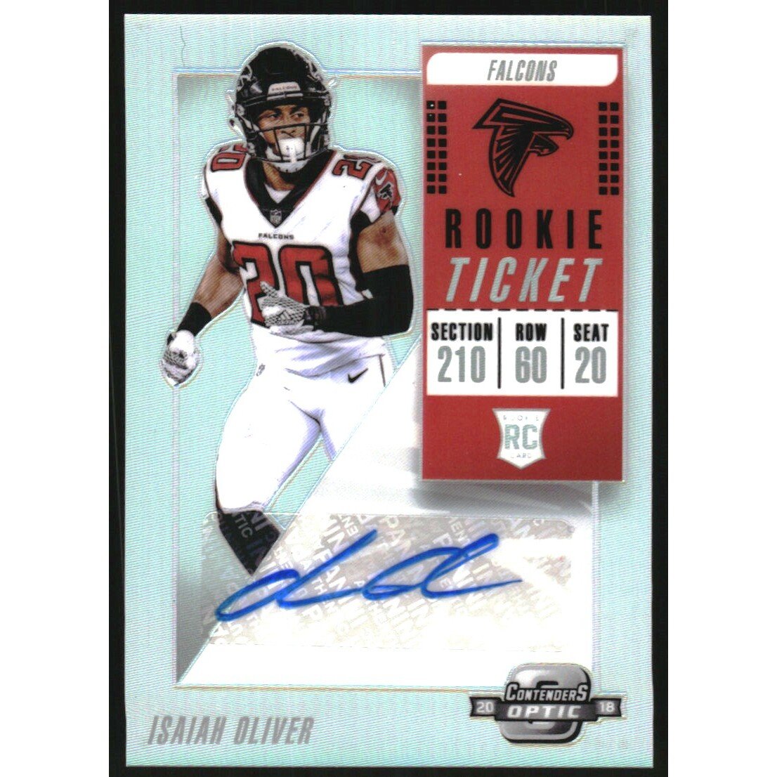 2018 Panini Contenders Optic #156 Isaiah Oliver AU RC. rookie card picture