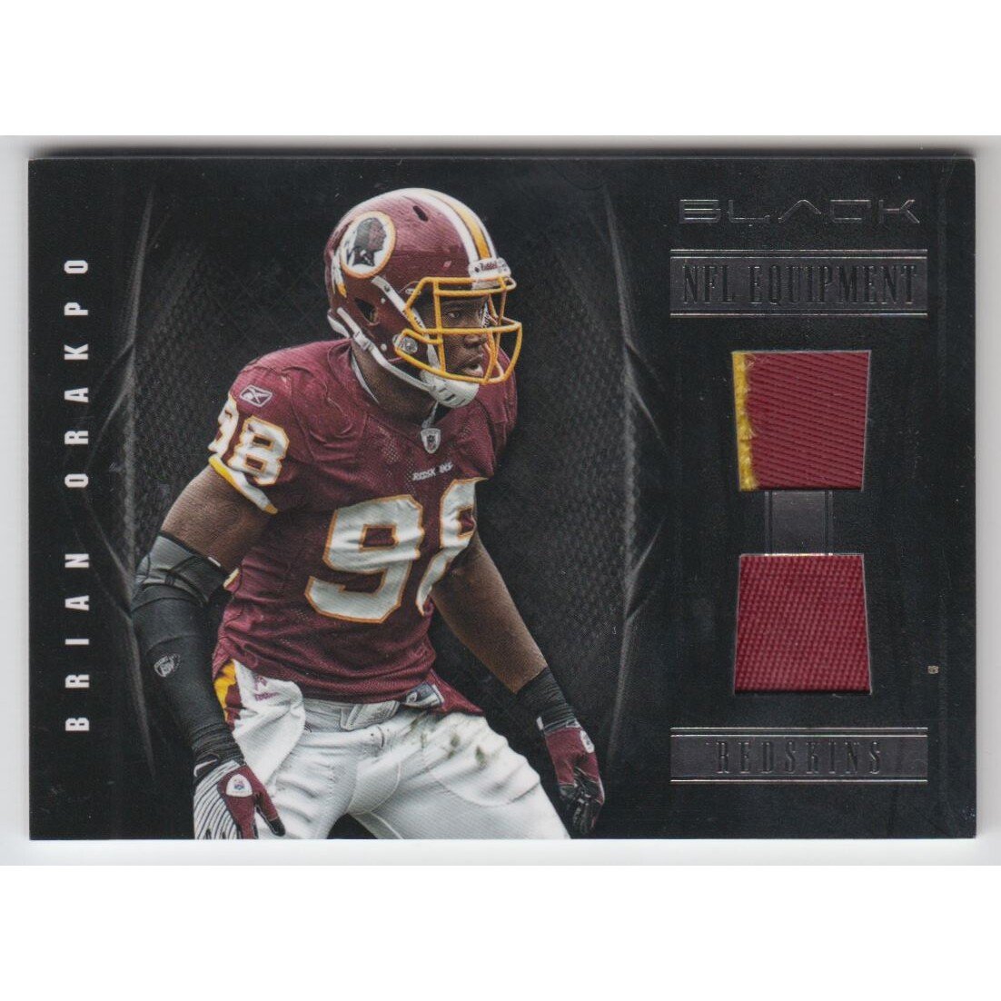 2012 Panini Black NFL Equipment Combos Prime #71 Brian Orakpo/49. rookie card picture