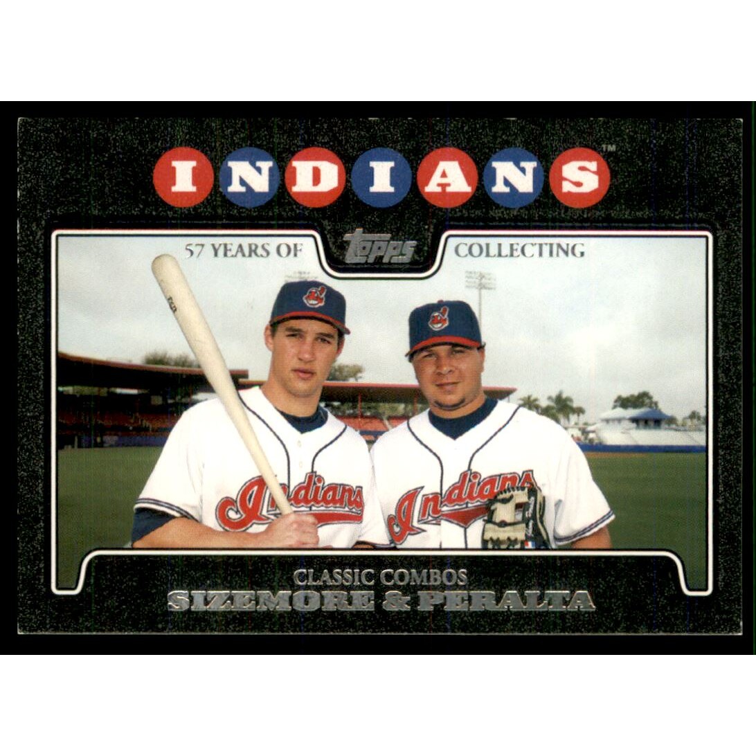2008 Topps Black #332 Grady Sizemore/Jhonny Peralta. rookie card picture