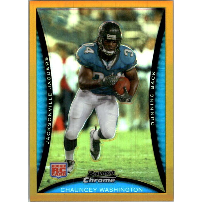 2008 Bowman Chrome Gold Refractors #BC81 Chauncey Washington. rookie card picture