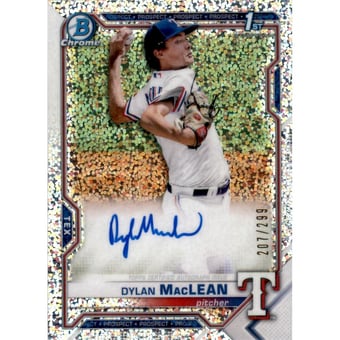 2021 Bowman Chrome Prospect Autographs Speckle Refractors #CPADMA Dylan MacLean