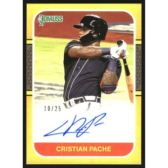 2021 Donruss Retro '87 Signatures Gold #15 Cristian Pache/25