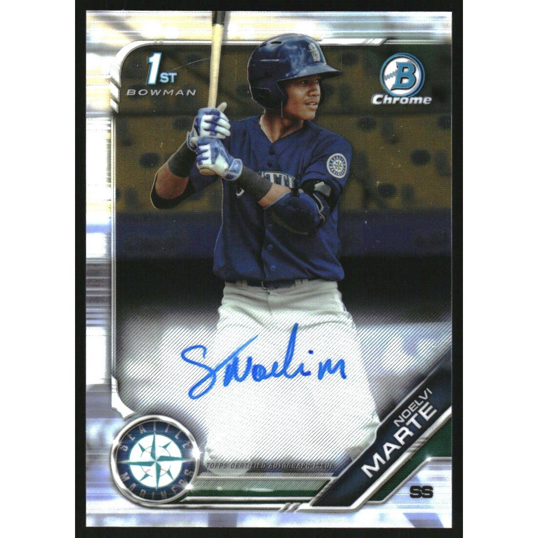 2019 Bowman Chrome Prospect Autographs #CPANMA Noelvi Marte. rookie card picture
