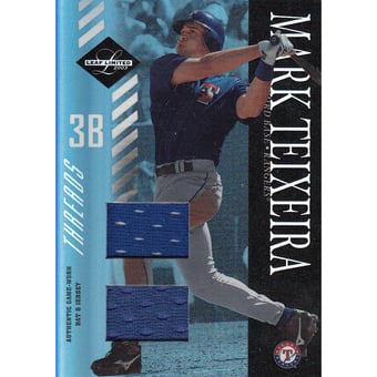 2003 Leaf Limited Threads Double #47 Mark Teixeira A Hat-Jsy/25