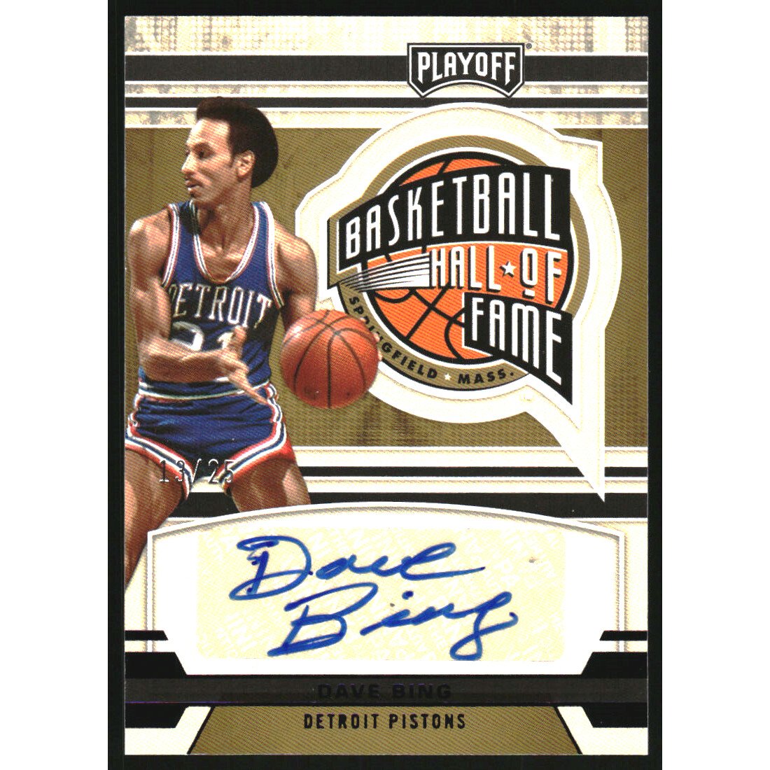 2021-22 Panini Chronicles Playoff Hall of Fame Autographs Purple #15 Dave Bing. rookie card picture