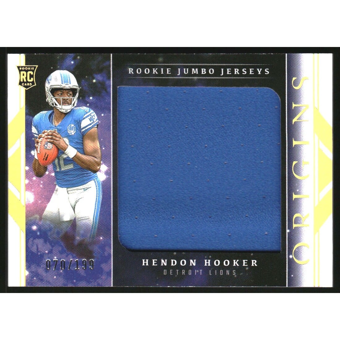 2023 Panini Origins Rookie Jumbo Jerseys #10 Hendon Hooker. rookie card picture