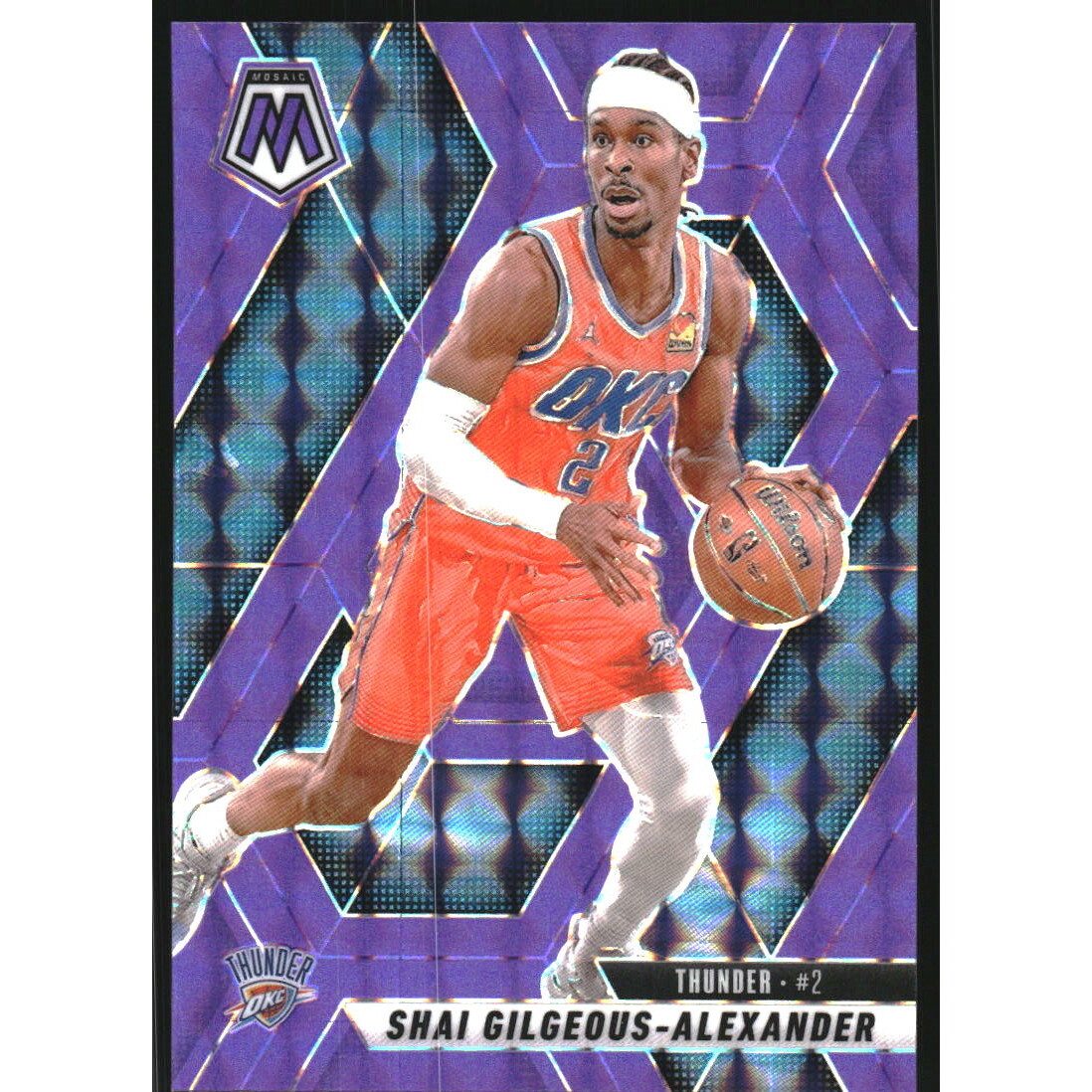 2024-25 Panini Mosaic Mosaic Purple Fluorescent #38 Shai Gilgeous-Alexander 2024-25 Panini Mosaic Mosaic Purple Fluorescent #38 Shai Gilgeous-Alexander