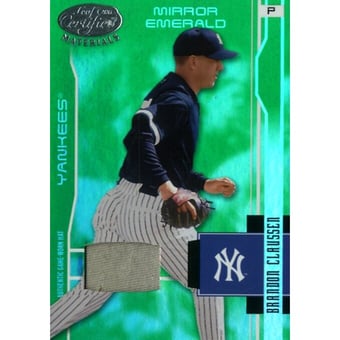 2003 Leaf Certified Materials Mirror Emerald Materials #124 Brandon Claussen Hat