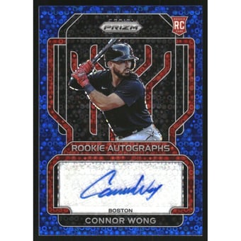 2022 Panini Prizm Rookie Autographs Prizms Blue Donut Circles #39 Connor Wong