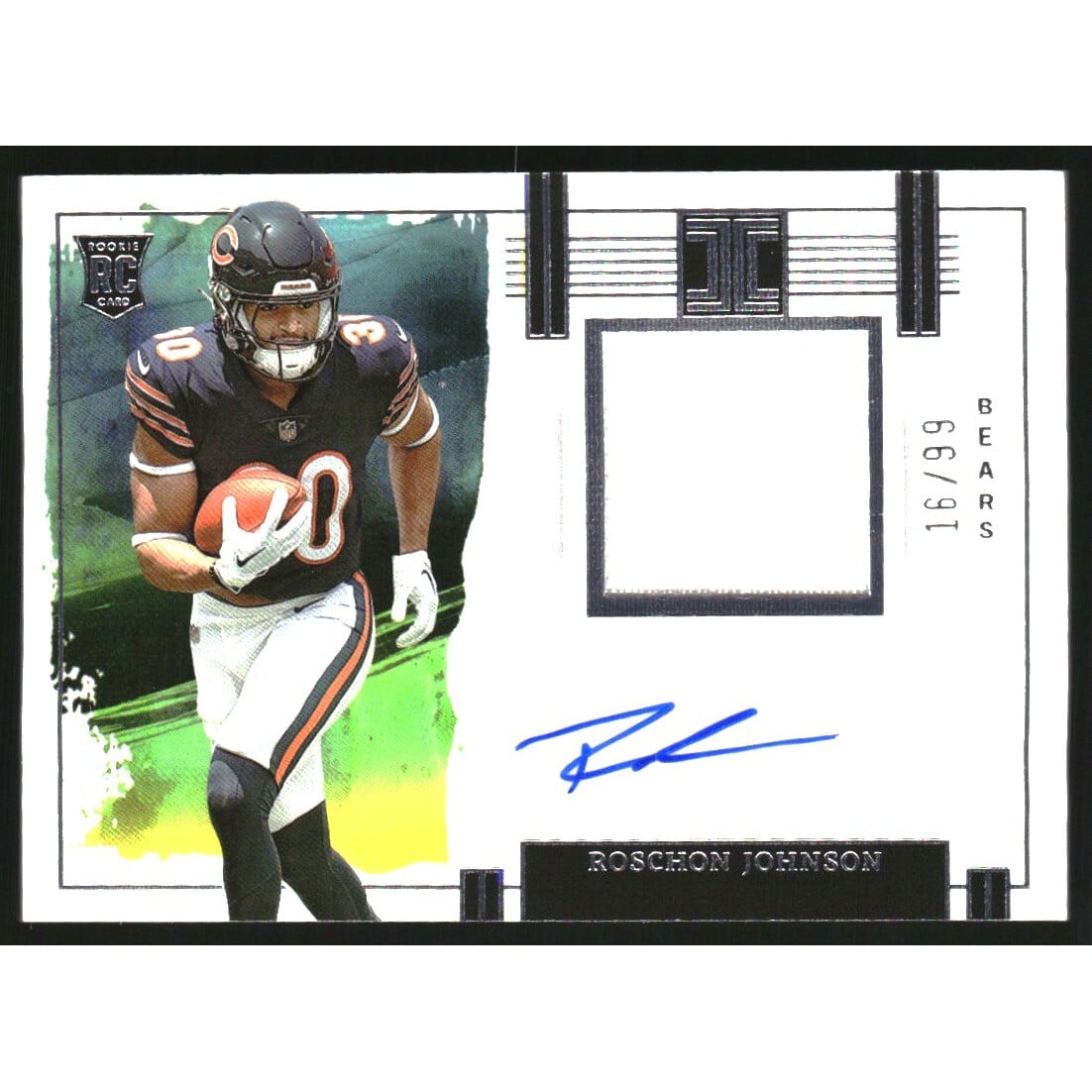 2023 Panini Impeccable Rookie Patch Autographs #16 Roschon Johnson. rookie card picture
