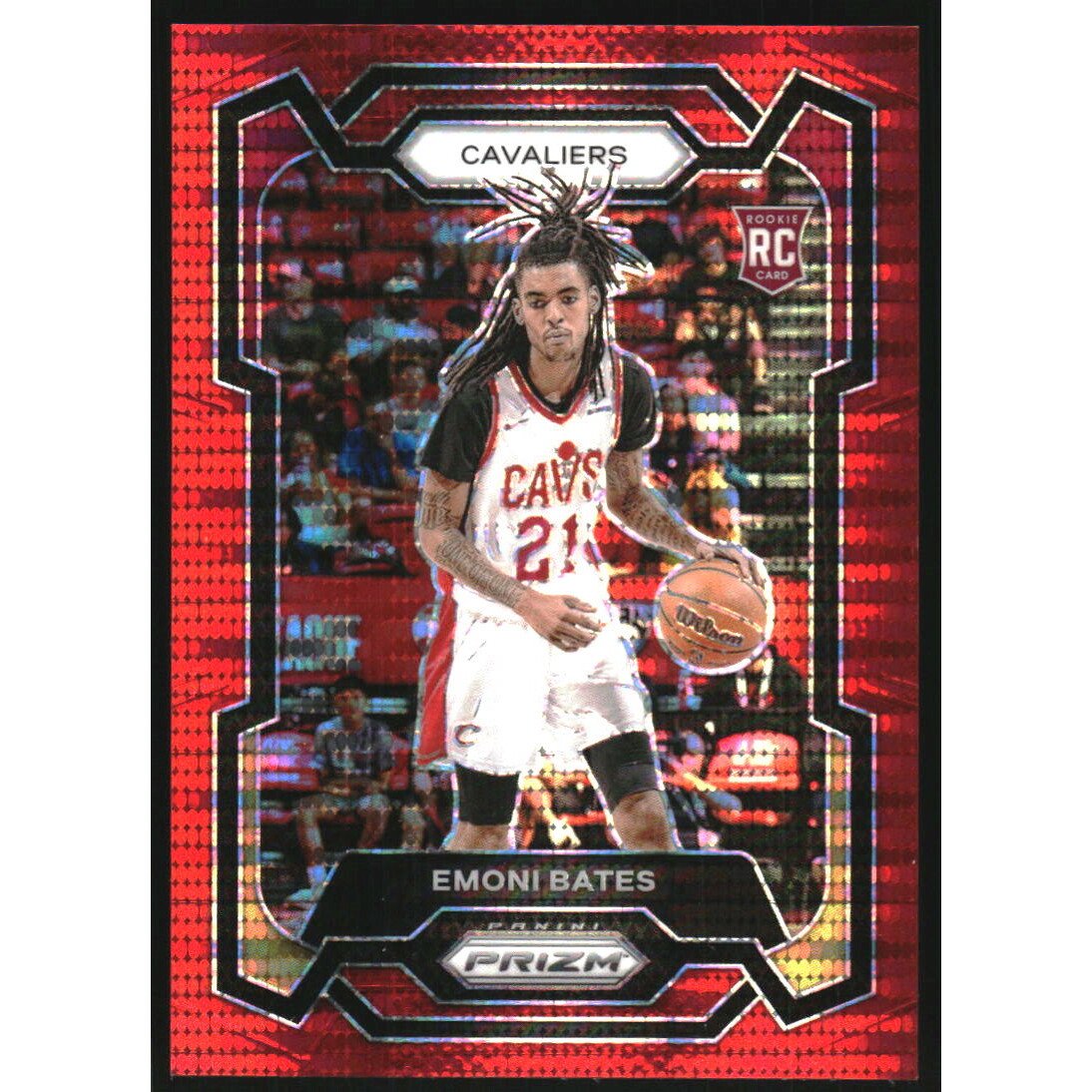 2023-24 Panini Prizm Prizms Red Seismic #169 Emoni Bates. rookie card picture