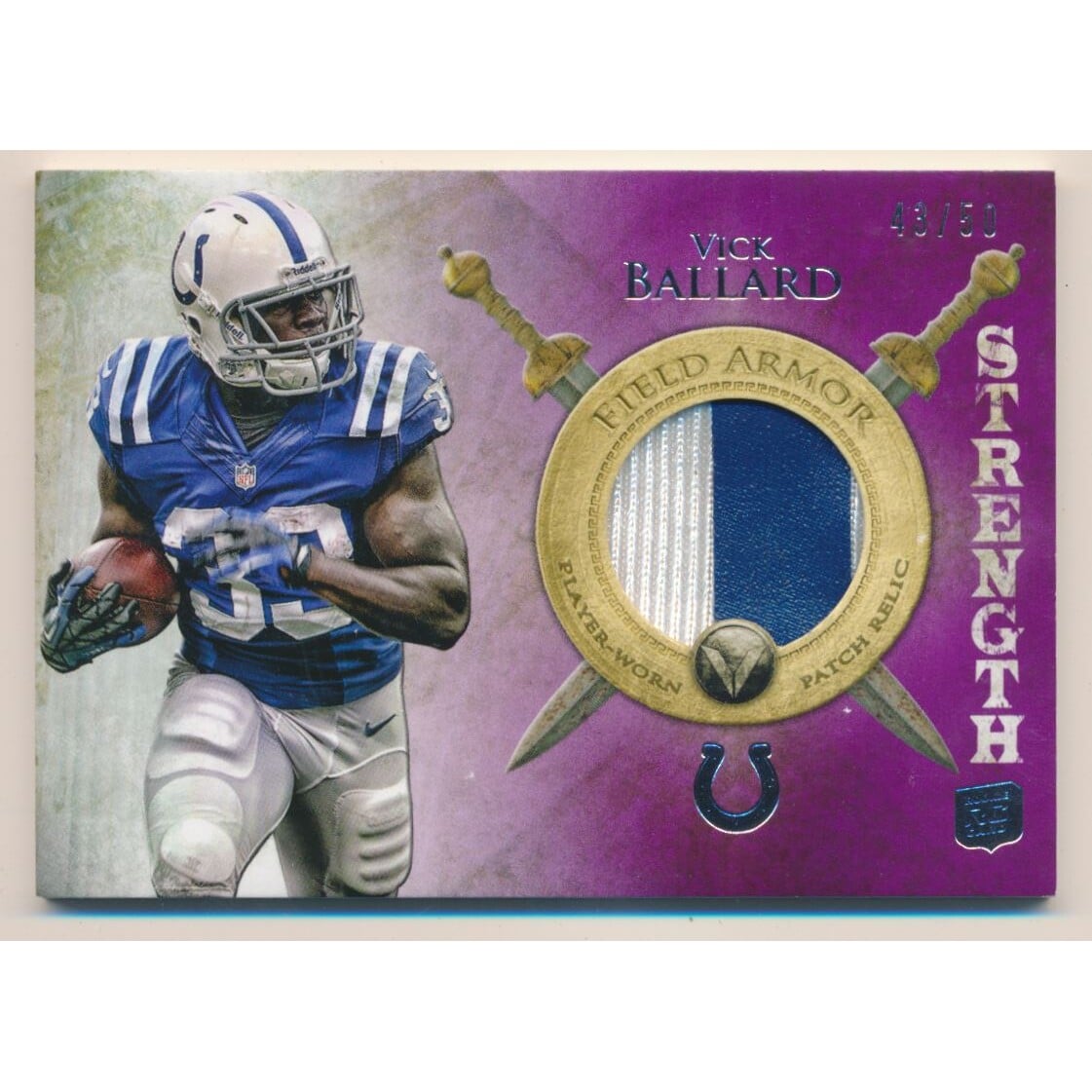 2012 Topps Valor Field Armor Patches Strength #FAPVB Vick Ballard. rookie card picture