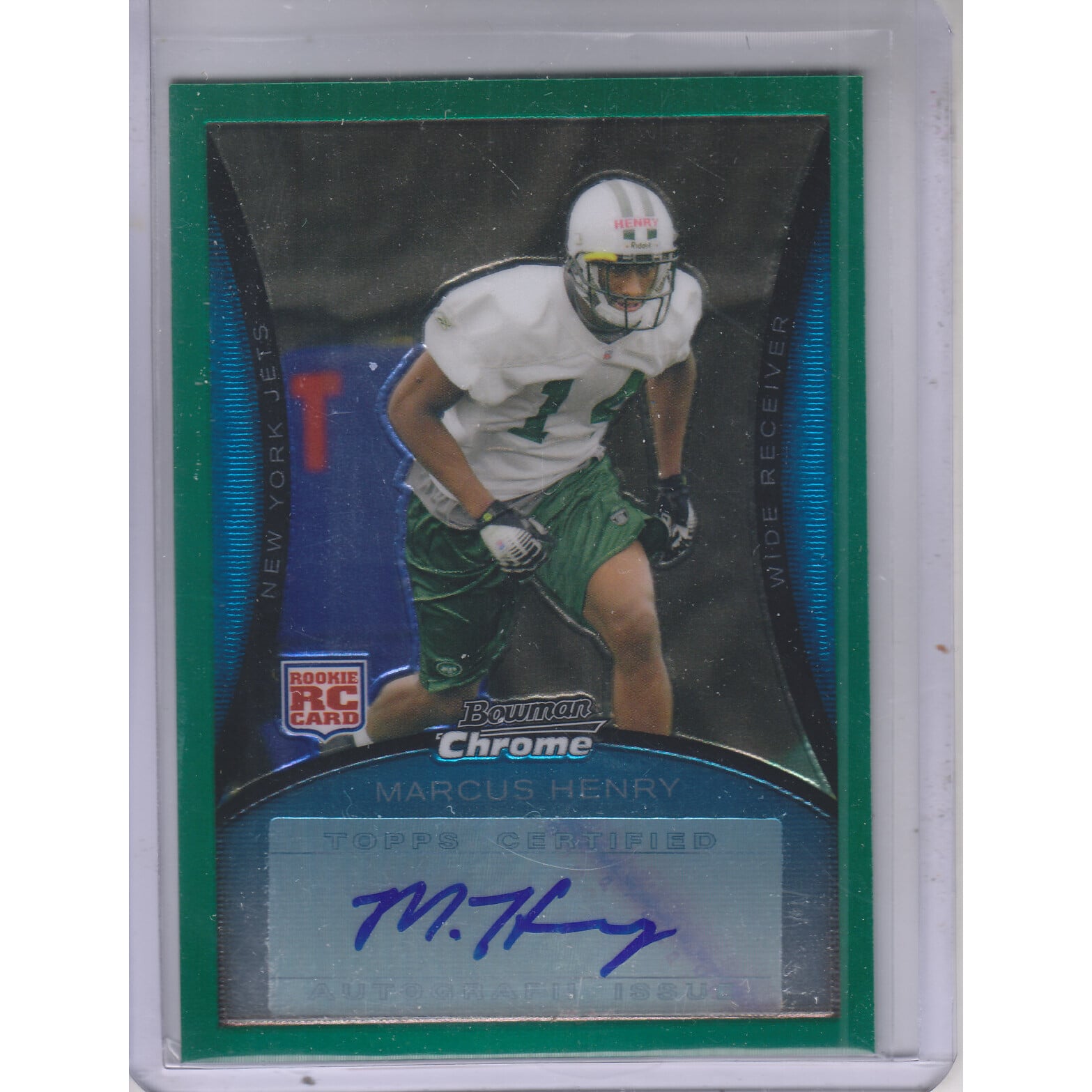 2008 Bowman Chrome Rookie Autographs Green #BC101 Marcus Henry. rookie card picture