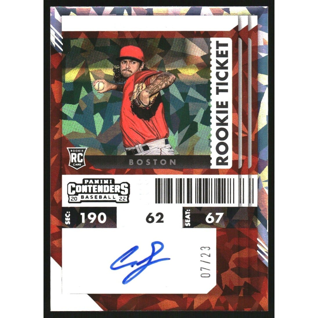 2022 Panini Chronicles Contenders Rookie Cracked Ice Ticket #29 Connor Seabold. rookie card picture