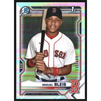 2021 Bowman Chrome Prospects Refractors #BCP167 Miguel Bleis