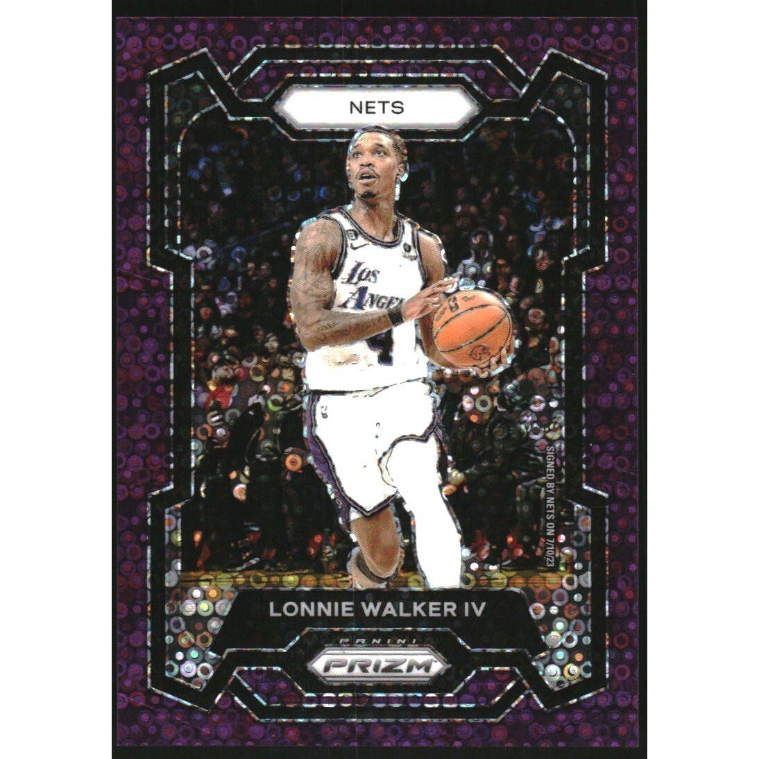 2023-24 Panini Prizm Prizms Fast Break Purple #231 Lonnie Walker IV. rookie card picture