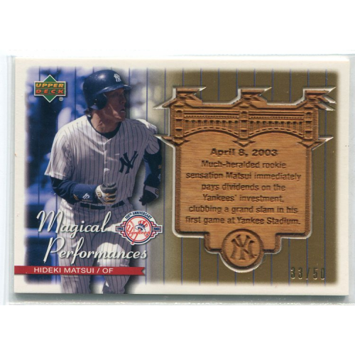 2004 Upper Deck Magical Performances Gold #11 Hideki Matsui Grand Slam. rookie card picture