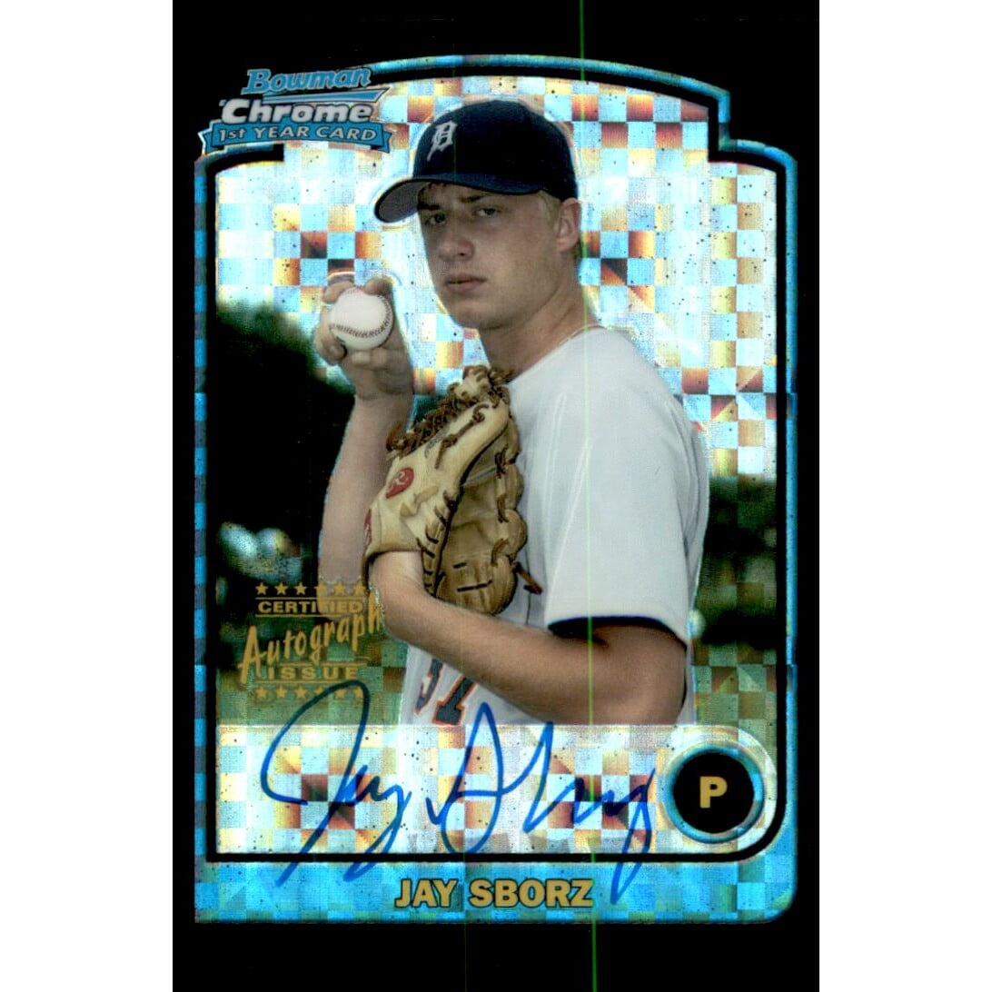 2003 Bowman Chrome Draft X-Fractors #169 Jay Sborz AU. rookie card picture