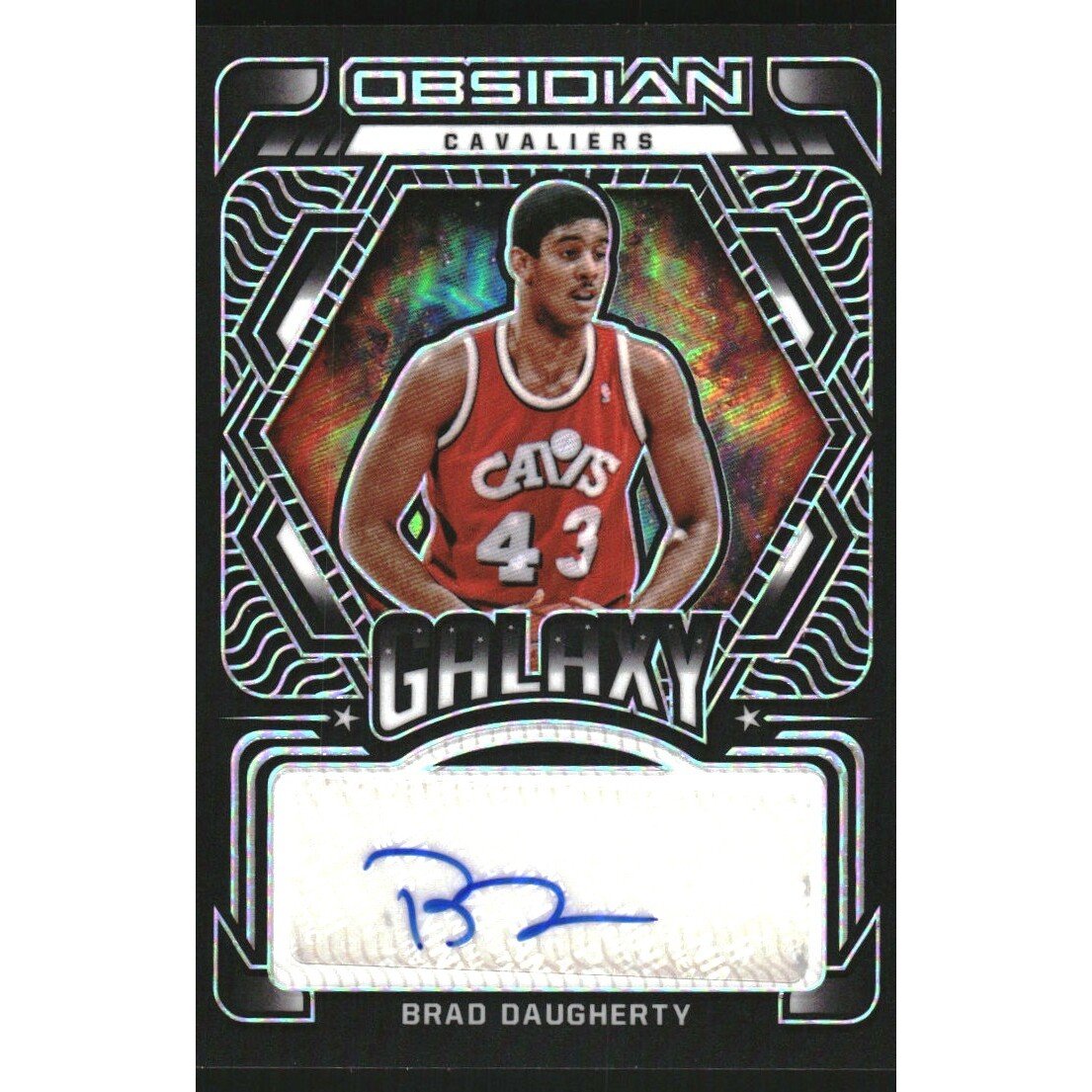 2021-22 Panini Obsidian Galaxy Autographs #39 Brad Daugherty/149. rookie card picture